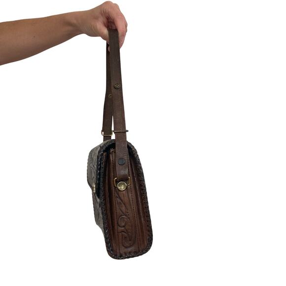 Vintage Joo Kay Tooled Leather Shoulder Bag - Picture 6 of 12